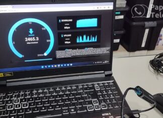 Testes de velocidade com Adaptadores de Rede USB  – TP Link 1Giga e WaveLink 2.5 Giga