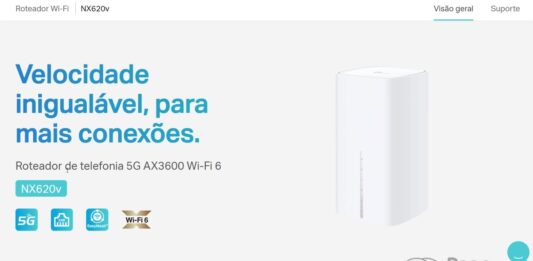 Roteador Wi-Fi 5G TP-Link NX620v (com Wi-Fi 6 e Porta de 2.5Gbps)