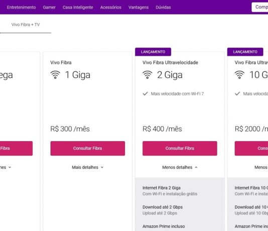 Novos Planos de 2 e 10 Gigas da VIVO Fibra – XGSPON e Redução de Velocidade Bônus