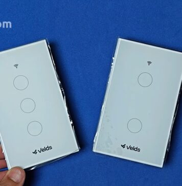 interruptor de luz wi-fi inteligente Velds – touch branco VDS-ILBW-2B-3B (ligue luzes via alexa)