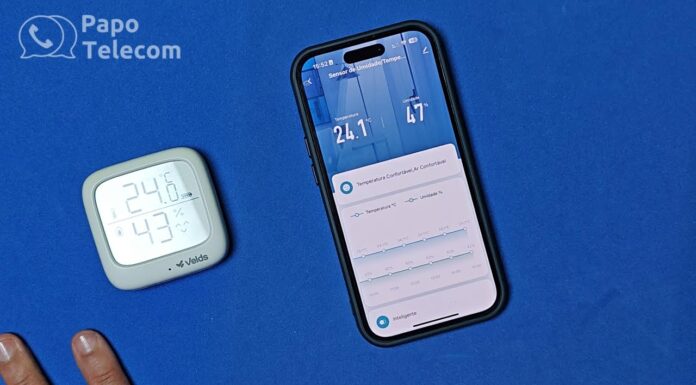Sensor de Temperatura e Umidade Wi-Fi inteligente Velds VDS STUBW – Ligue o Ar se estiver quente