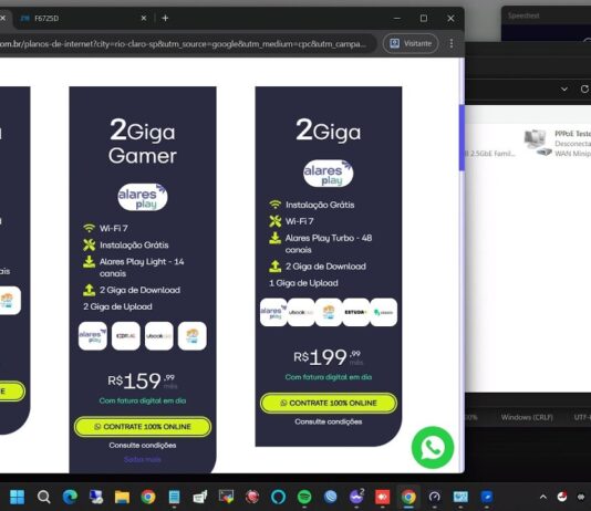 internet Alares Gamer 2 Giga – NÃO Contrate (upload pela metade, sem IPv6, atendimento ruim)