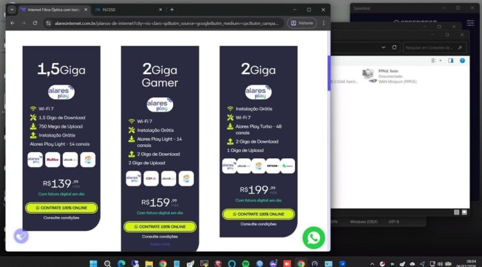 internet Alares Gamer 2 Giga – NÃO Contrate (upload pela metade, sem IPv6, atendimento ruim)